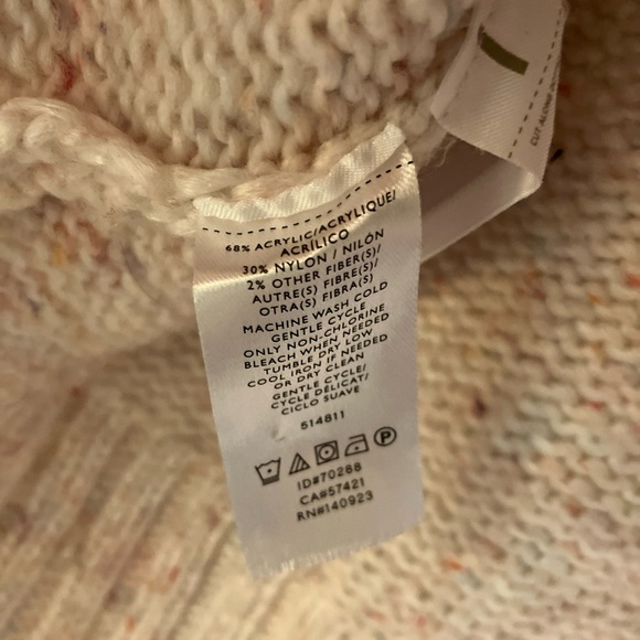 LOFT Womens Pink Speckled Sweater Size XS Cowl Neck Long Sleeve Pullover - Picture 2 of 4